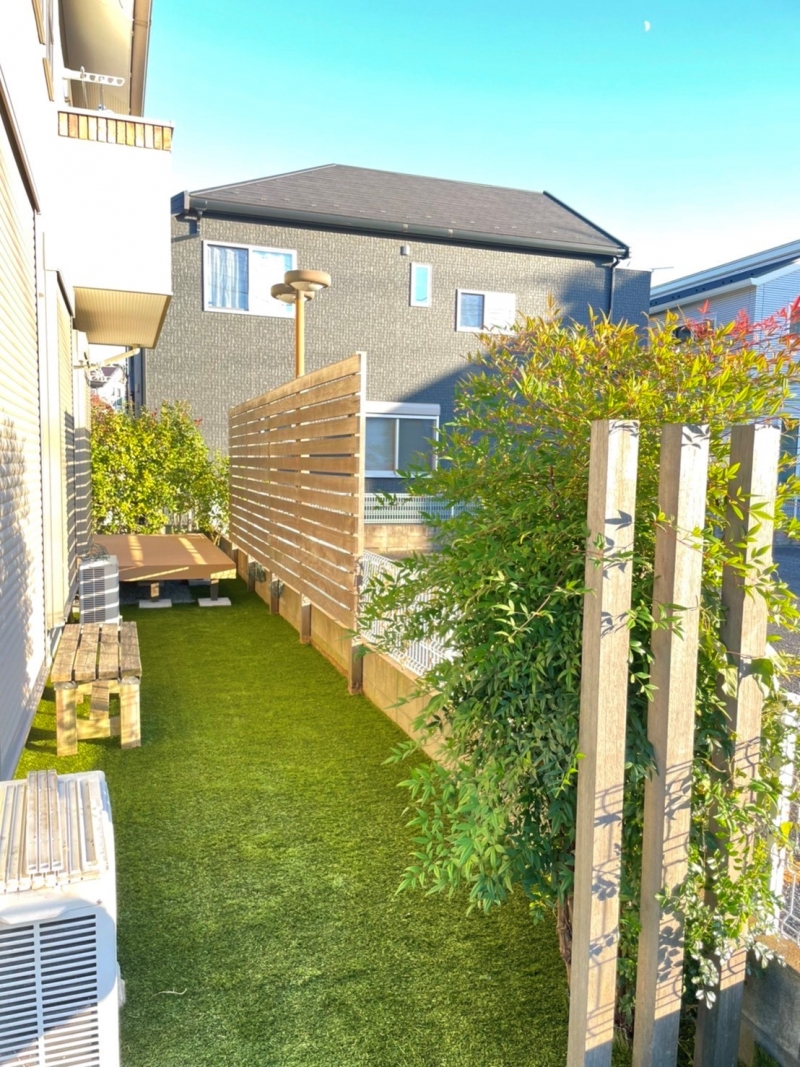 埼玉県さいたま市のお庭にウッドデッキ、人工芝を工事★(写真あり)